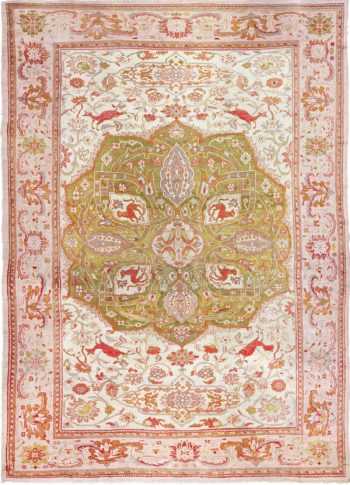 antique animal motif ziegler sultanabad persian rug 49532 Nazmiyal