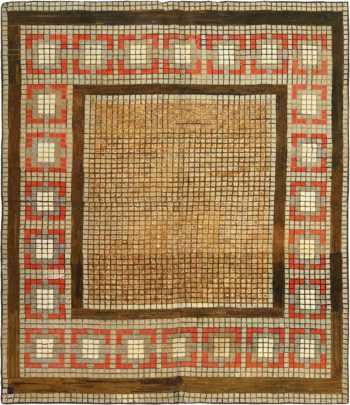 antique geometric art deco american hooked rug 49529 Nazmiyal