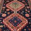 navy blue antique tribal caucasian kazak rug 49507 field Nazmiyal