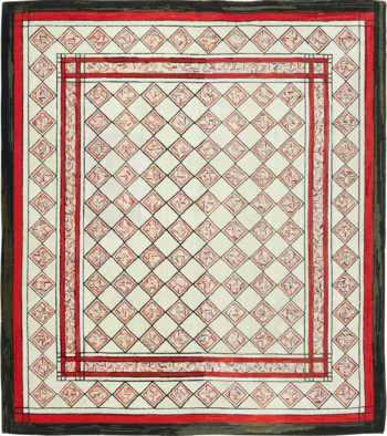 vintage art deco american hooked rug 49525 Nazmiyal