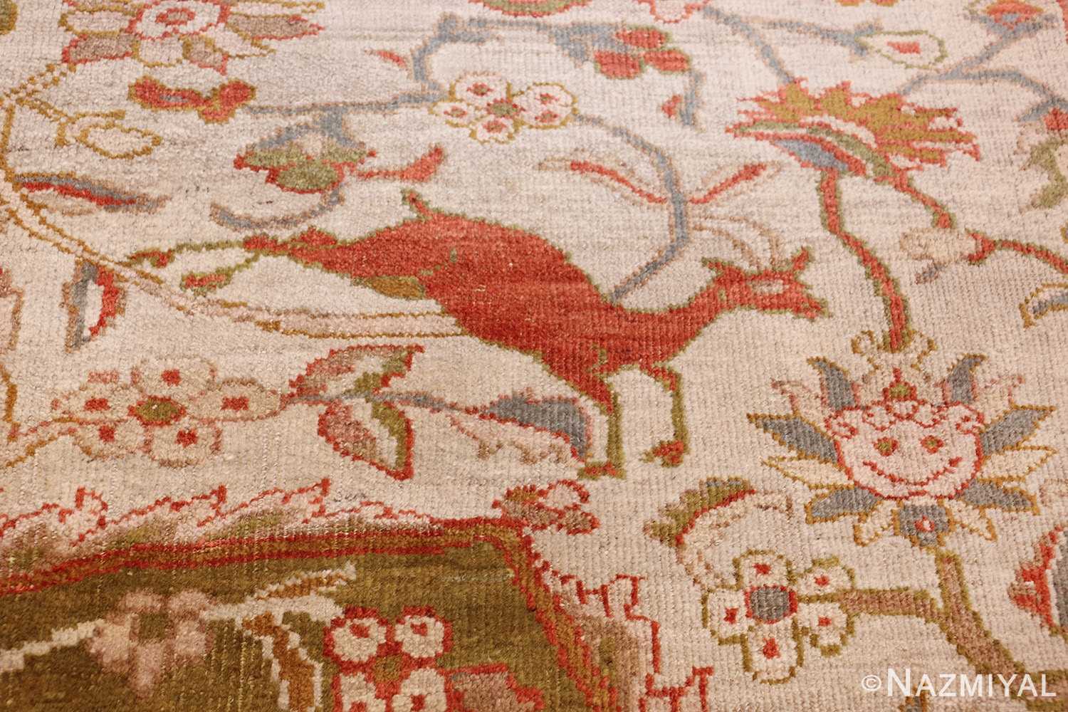 antique animal motif ziegler sultanabad persian rug 49532 jumping deer Nazmiyal