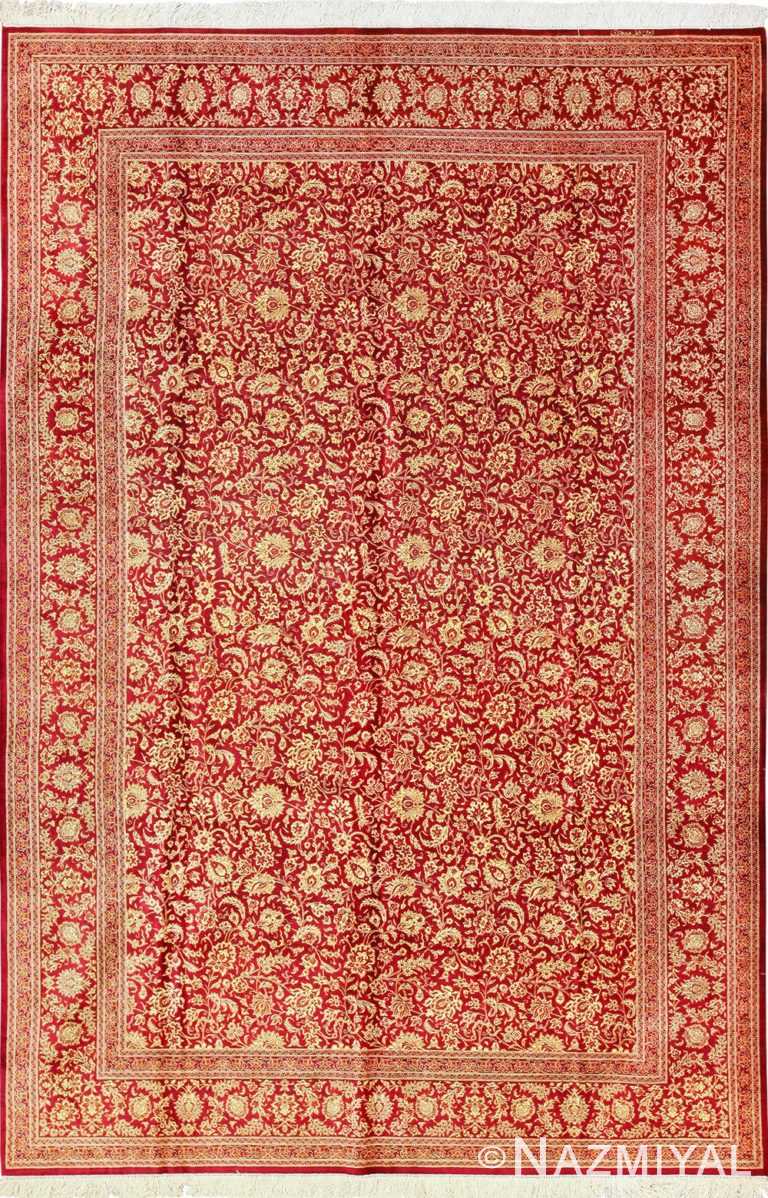 fine room size silk qum persian rug 49533 Nazmiyal