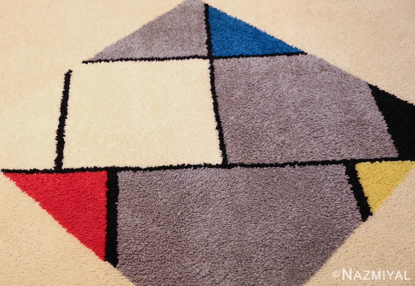 vintage modernist mondrian design scandinavian rug 49524 medallion Nazmiyal