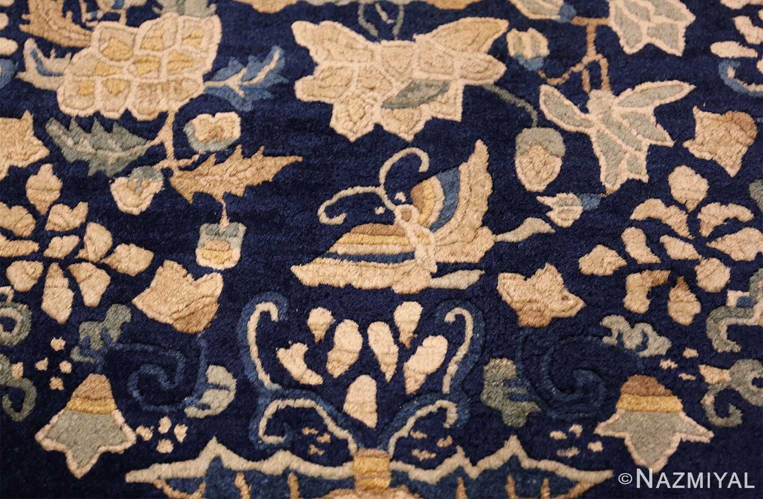 room size navy background antique chinese rug 49474 butterfly Nazmiyal