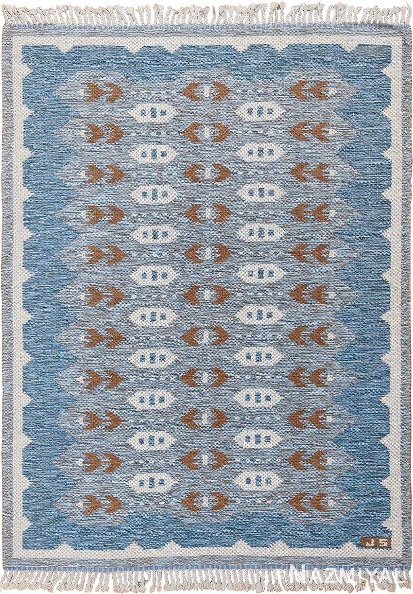 Double Sided Vintage Mid Century Scandinavian Rug 49567 by Nazmiyal