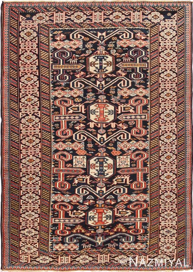 Small Size Antique Tribal Perpedil Caucasian Rug 49540 by Nazmiyal