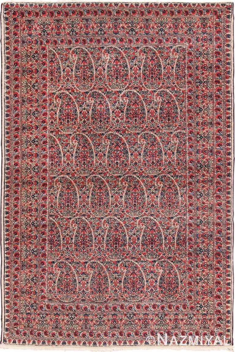 Paisley Millefleurs Design Small Antique Persian Kerman Rug 49620 by Nazmiyal