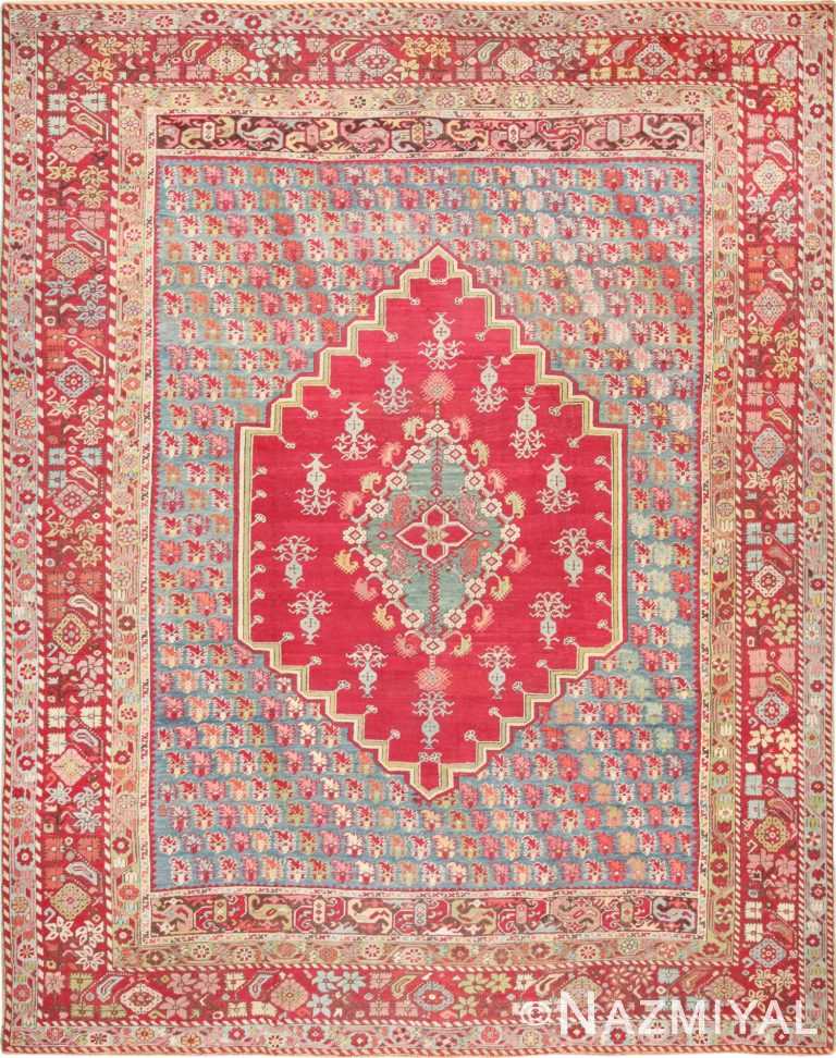 Happy and Colorful Room Size Antique Turkish Ghiordes Rug 49657 by Nazmiyal