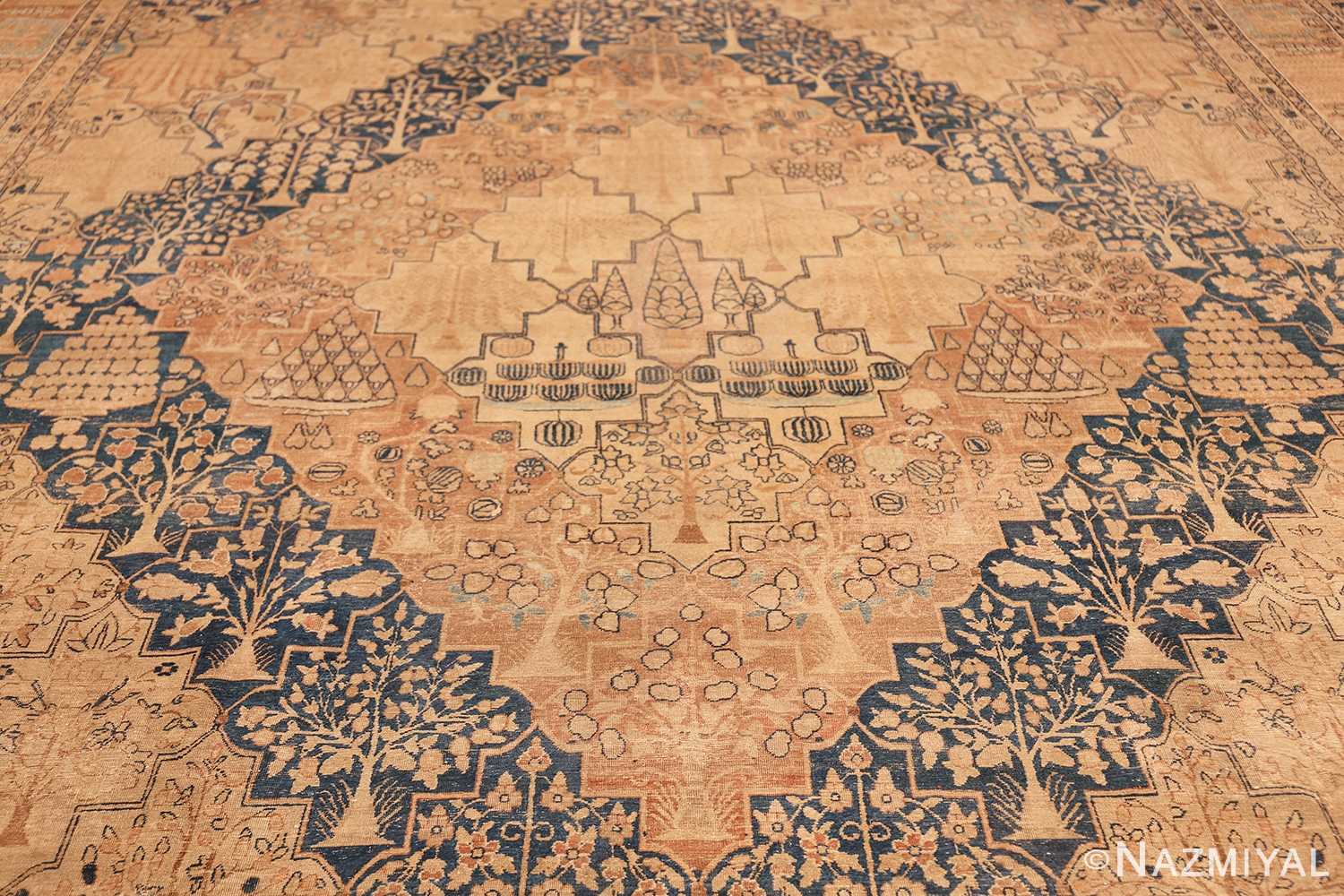 large antique kerman persian rug 49636 medallion Nazmiyal