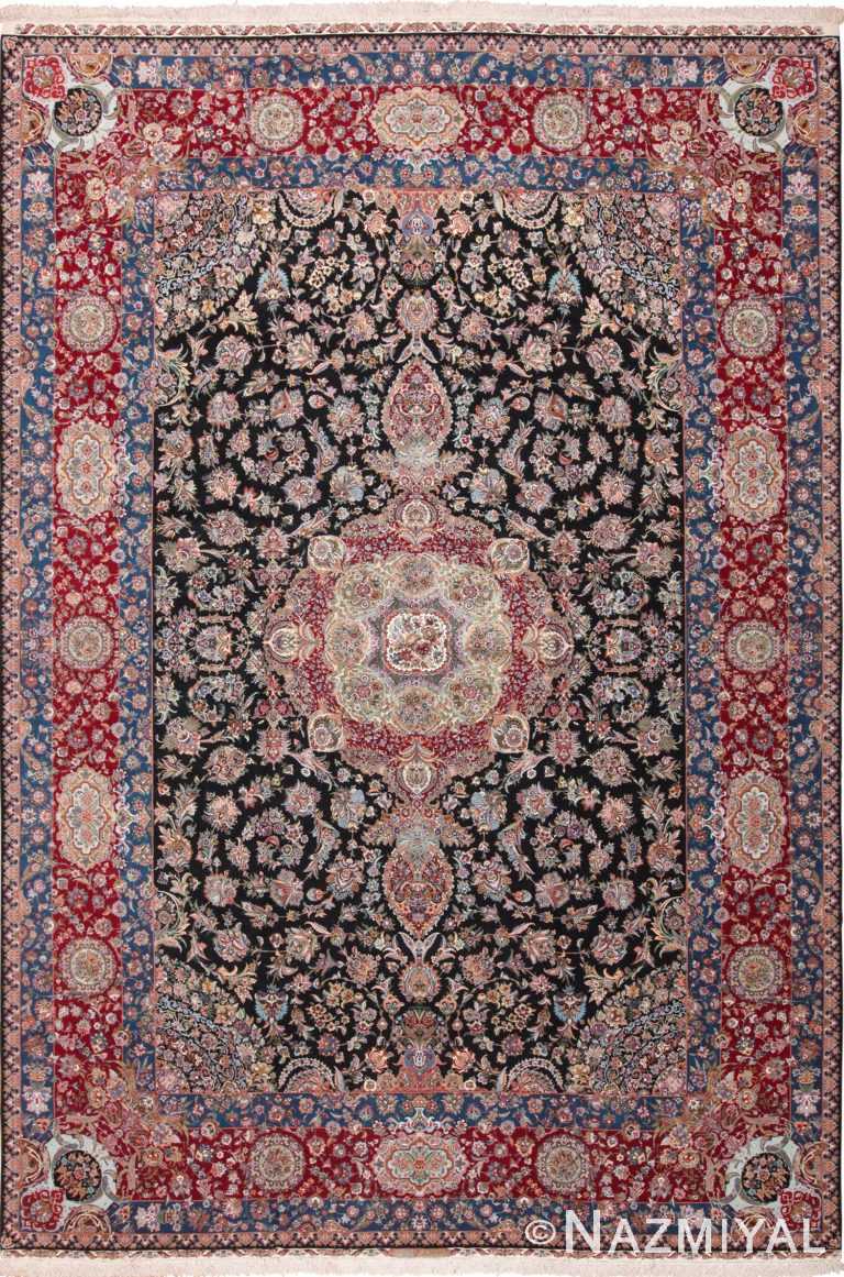 Large Silk and Wool Vintage Tabriz Persian Rug 60020 by Nazmiyal