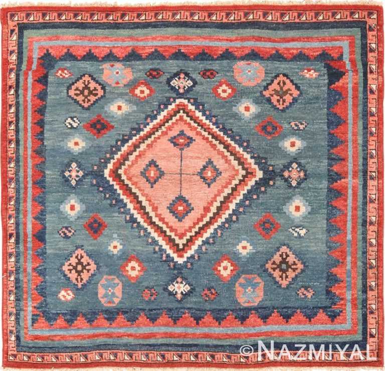 Small Square Size Vintage Azari Tribal Turkish Rug 49649 by Nazmiyal