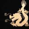 benevolent five clawed dragon design black antique chinese rug 49669 top Nazmiyal