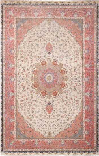 Large Silk and Wool Vintage Persian Tabriz Rug 60015 by nazmiyal