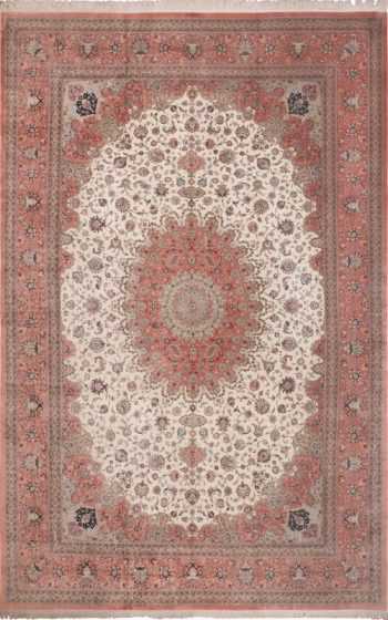 Vintage Large Oversized Persian Silk Qum Rug 60037 by Nazmiyal