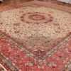 square floral silk and wool vintage tabriz persian rug 60021 side Nazmiyal