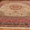 square floral silk and wool vintage tabriz persian rug 60021 whole Nazmiyal