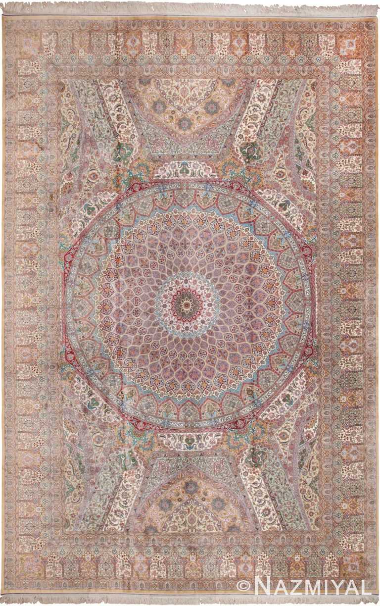 Large Vintage Silk Persian Qum Rug 60035 by Nazmiyal