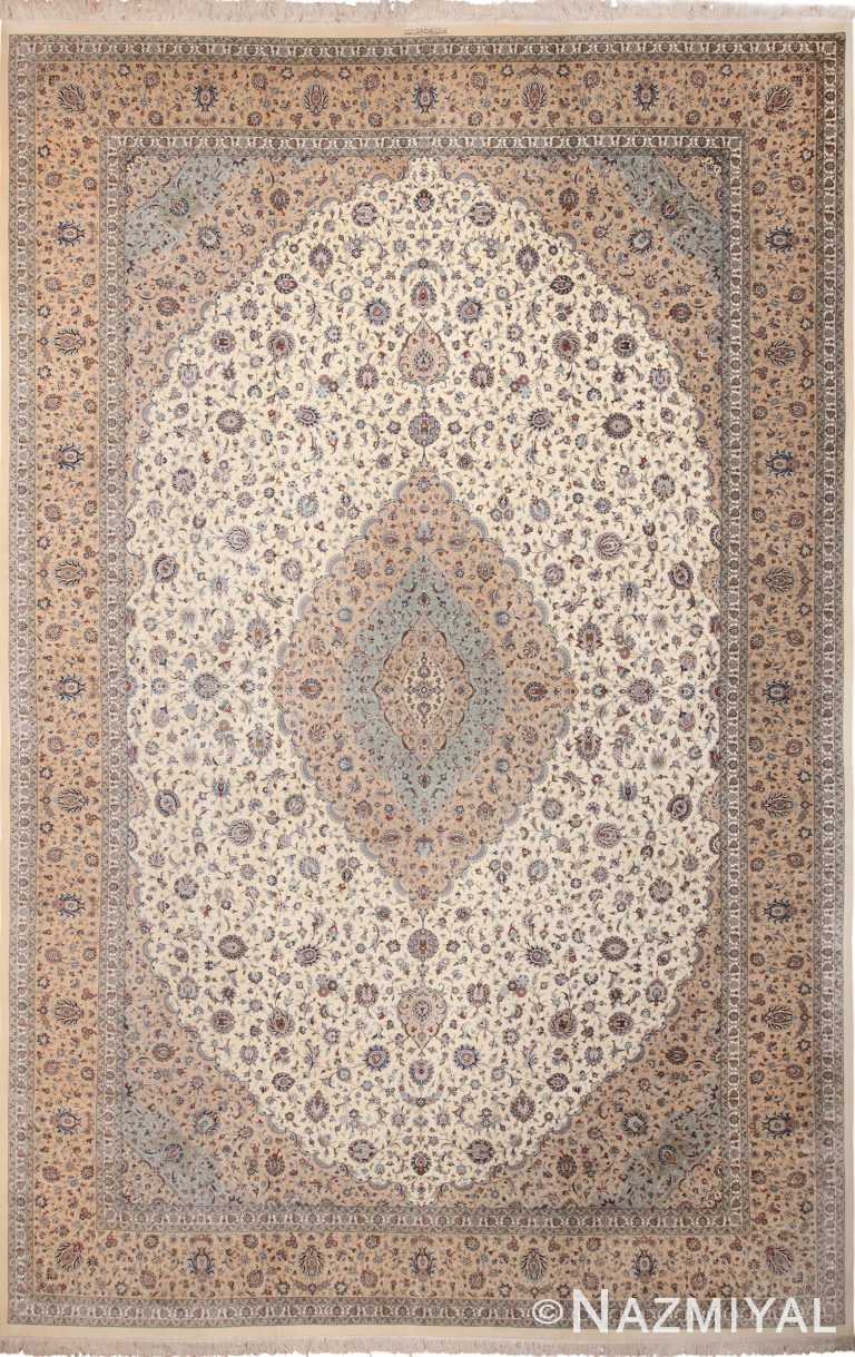 Fine Large Vintage Persian Silk Kashan Rug 60039 by Nazmiyal