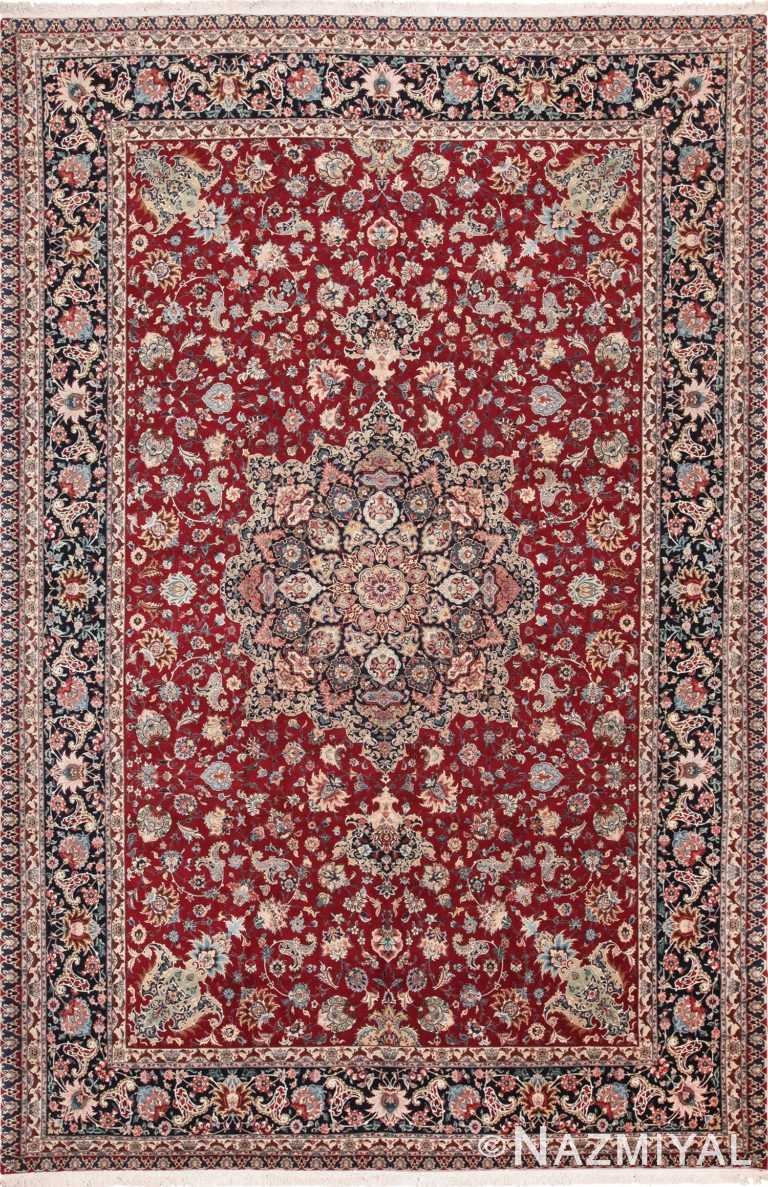 Fine Red Color Large Vintage Persian Tabriz Rug 60046 by Nazmiyal
