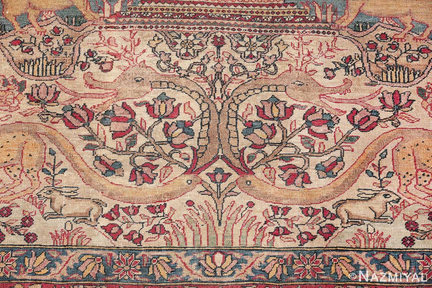 mythical antique tree of life design persian tehran rug 49197 dragon Nazmiyal
