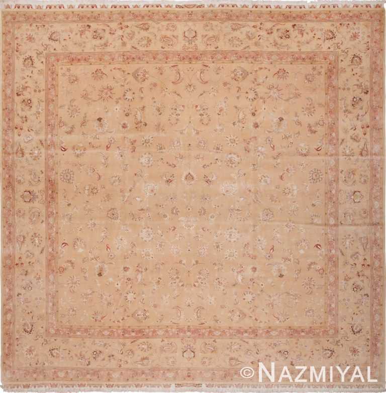 Square Size Vintage Silk and Wool Persian Tabriz Rug 60026 by Nazmiyal