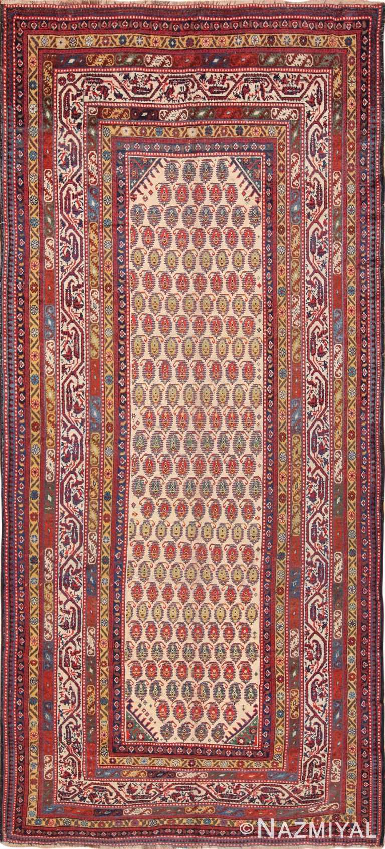 Wide Hallway Antique Tribal Persian Qashqai Runner Rug 49425 by Nazmiyal