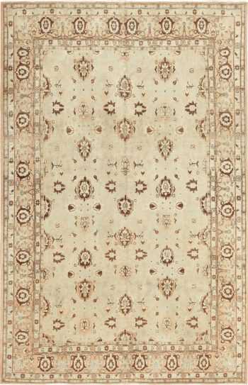 Antique Light Blue and Brown Persian Tabriz Rug 49707 by Nazmiyal