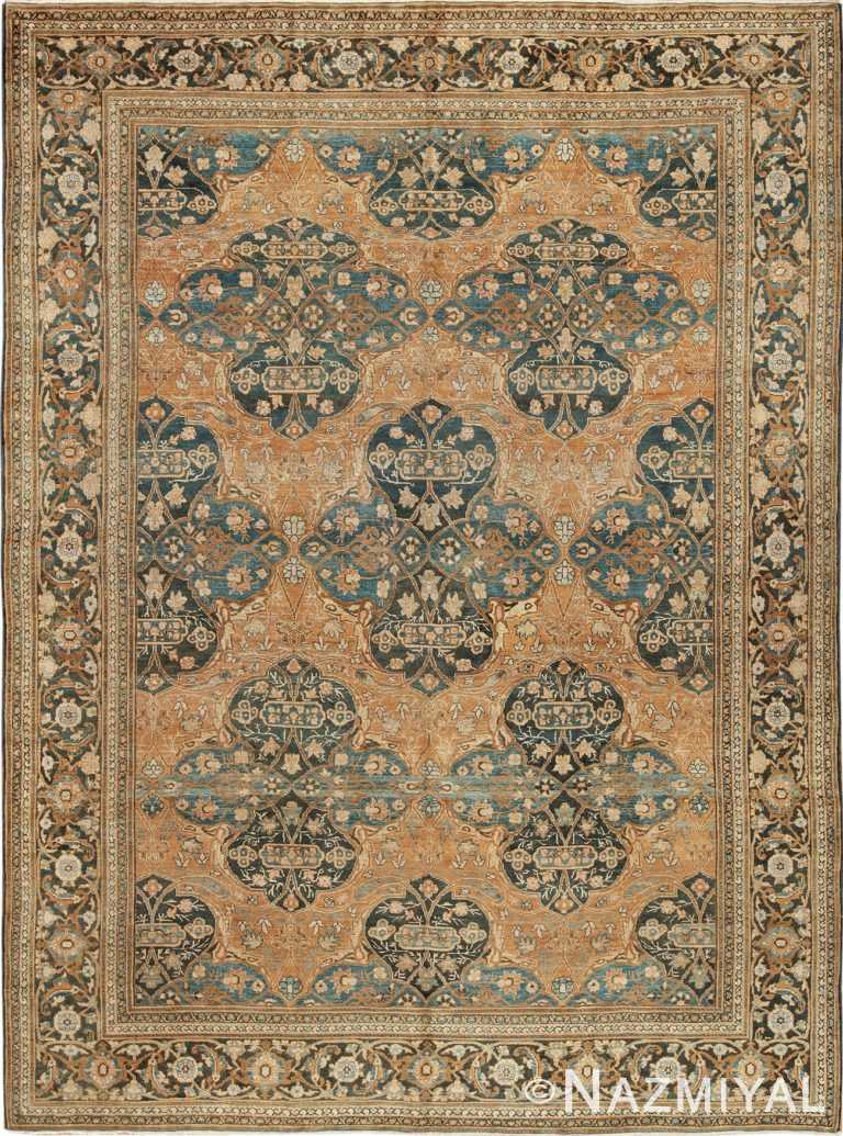 Antique Neutral Earth Tone Color Persian Khorassan Rug 49708 by Nazmiyal