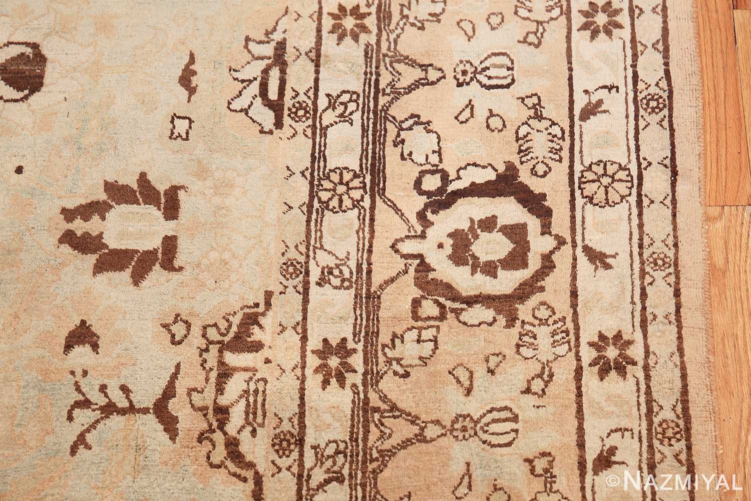 antique light blue color persian tabriz rug 49707 border Nazmiyal