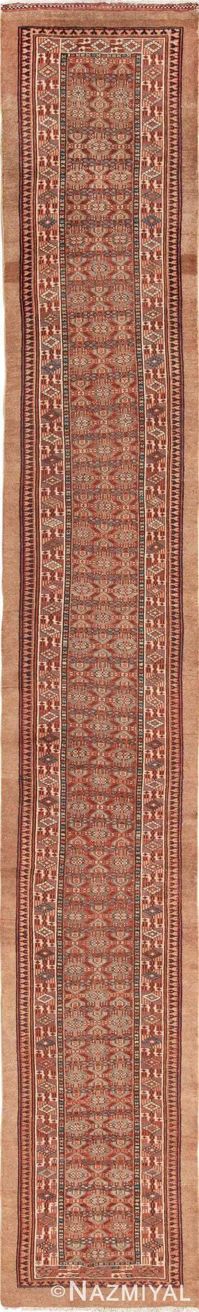 Tribal Long and Narrow Antique Persian Serab Runner Rug 49720 - Nazmiyal