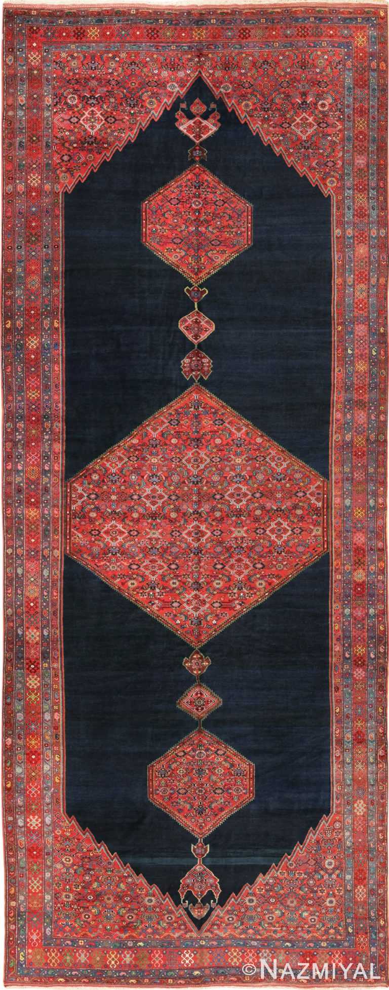 Wide Hallway Tribal Antique Persian Farahan Rug 49754 - Nazmiyal