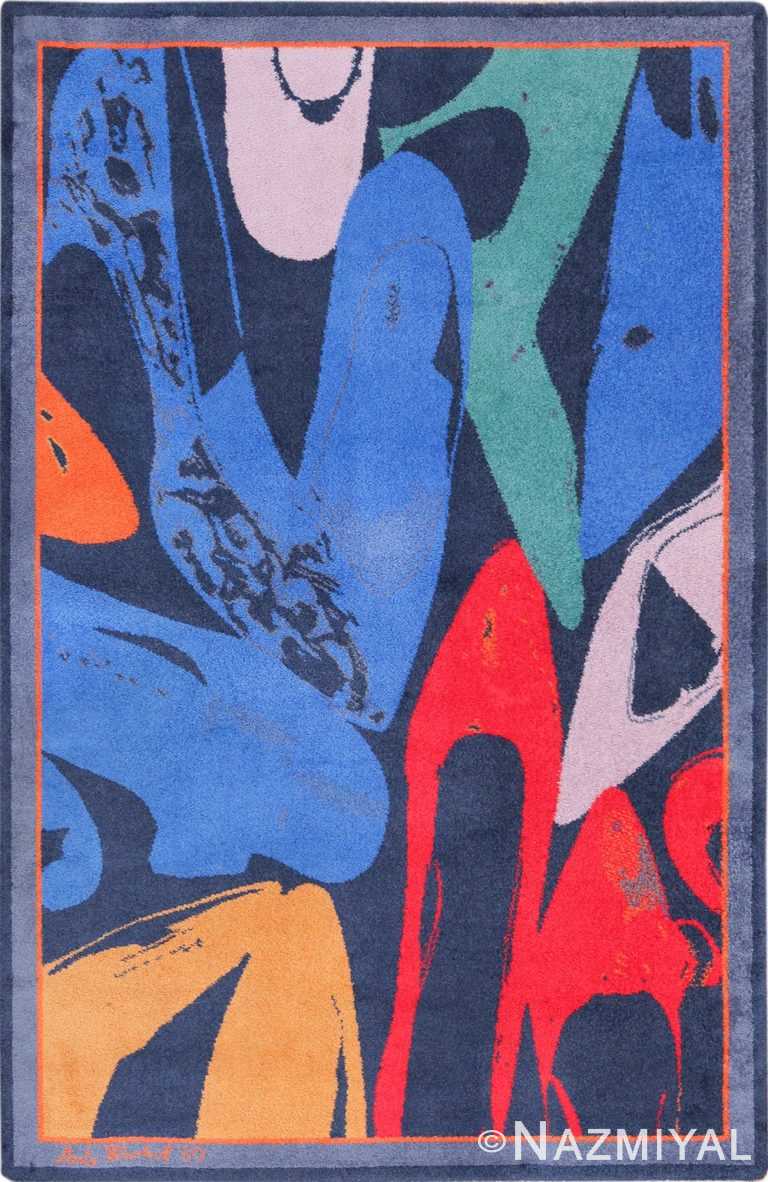 Vintage Scandinavian Ege Art Line Andy Warhol Diamond Dust Shoes Rug 49784 - Nazmiyal