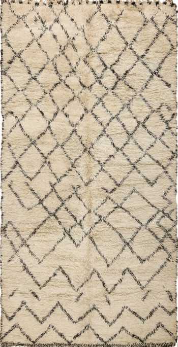 Vintage Moroccan Berber Shaggy Beni Ourain Carpet 49873 - Nazmiyal