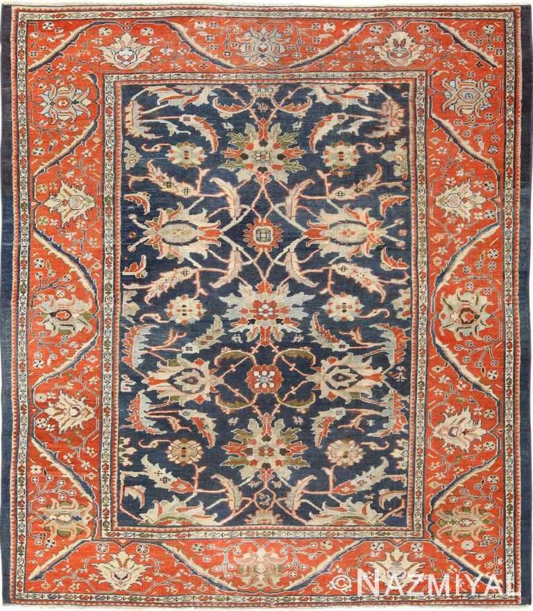 Antique Navy Blue Persian Sultanabad Rug 49759 by Nazmiyal