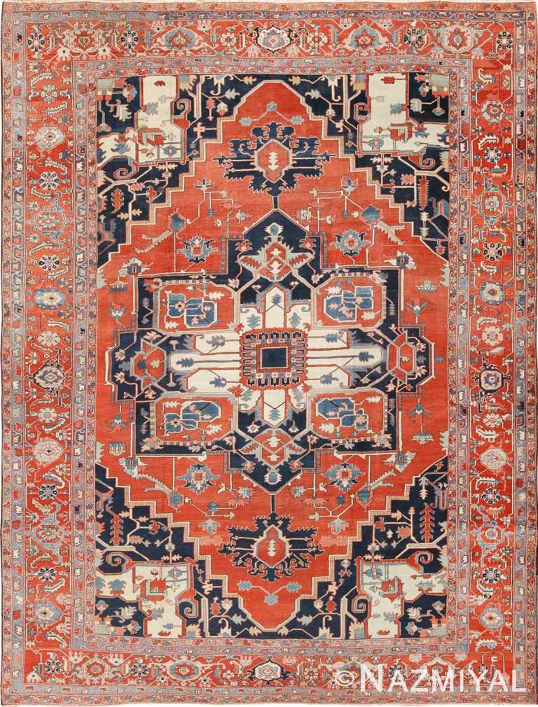 Large Antique Persian Serapi Rug 49595 Nazmiyal