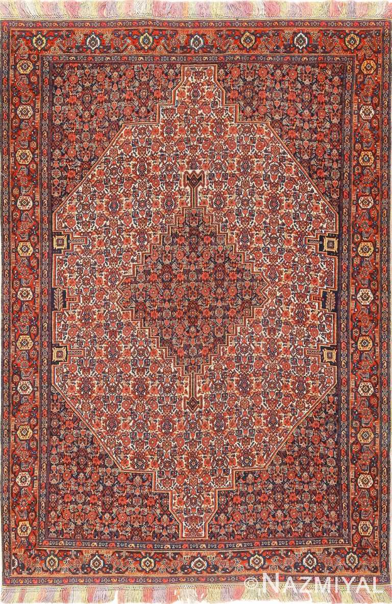 Small Silk and Wool Antique Persian Senneh Rug 49851 Nazmiyal