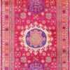 Funky Vintage Purple Silk Pomegranate Khotan Rug #49982 Nazmiyal