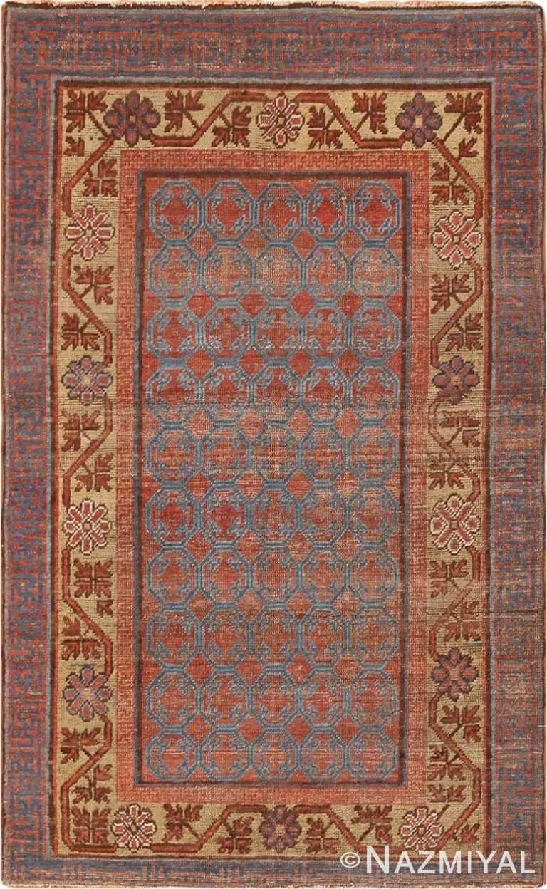 Small Antique Khotan Rug From East Turkestan 49967