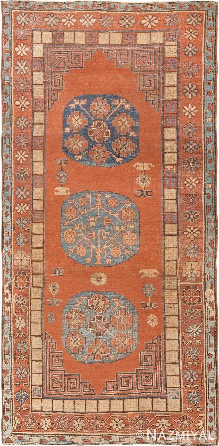 Tribal Rust Pomegranate Design Antique Khotan Rug #49965 - by Nazmiyal