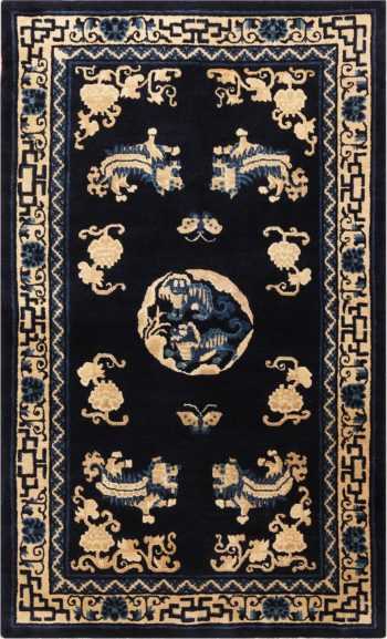Picture of the Small Antique Foo Dog Chinese Rug #70039 from Nazmiyal Antique Rugs in NYC