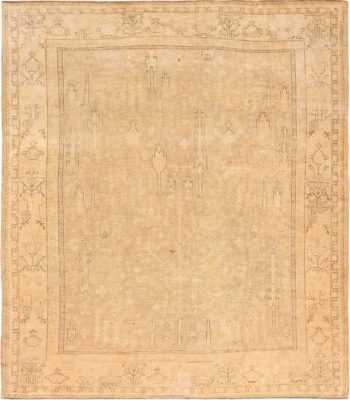 Picture of a beautiful soft tree of life design antique decorative Turkish Oushak rug #49743 from Nazmiyal Antique Rugs in NYC