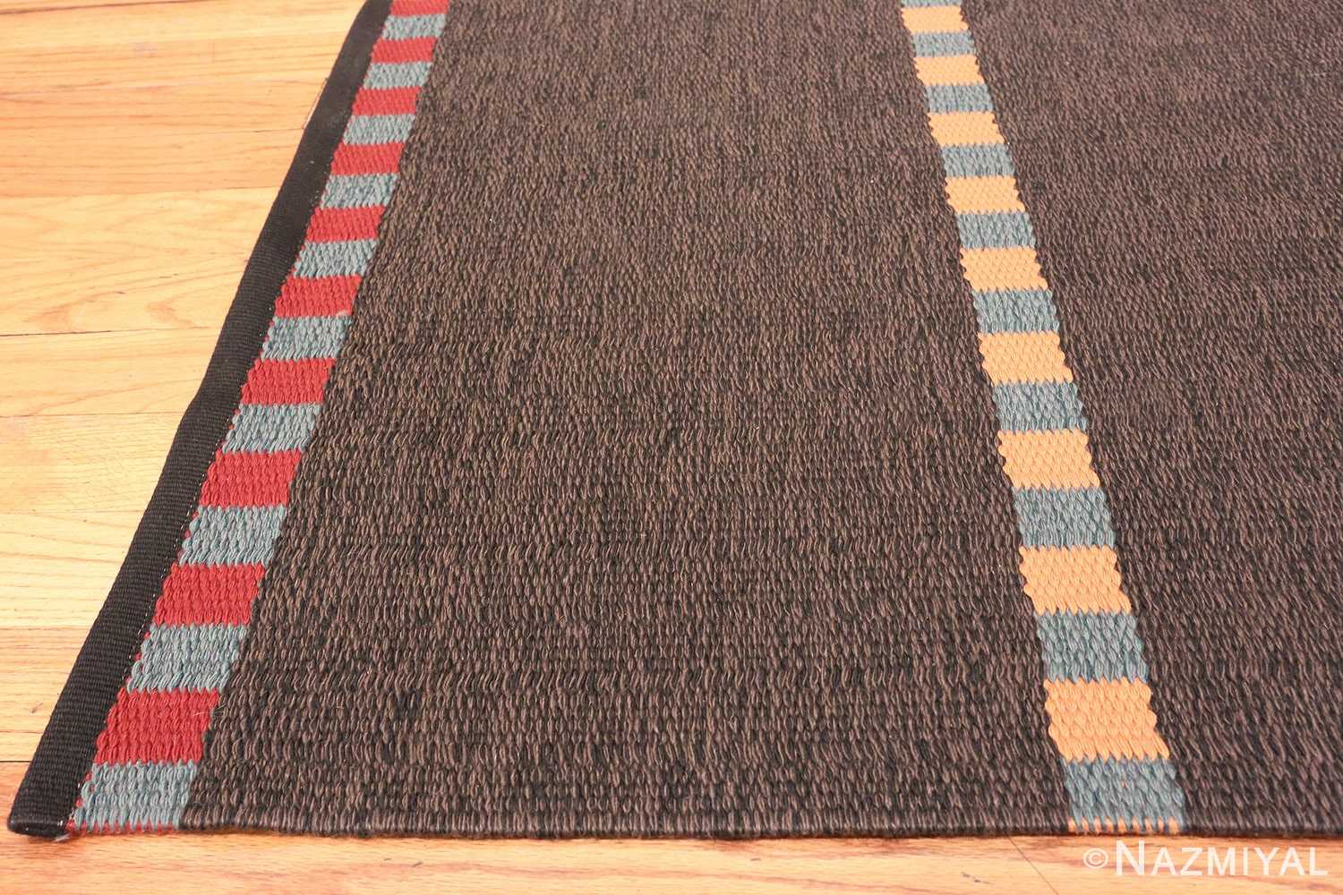 Picture of Details of Vintage Swedish Gunilla Lagerhem Ullberg Kilim Runner #70048 from the collection of Nazmiyal Antique Rugs NYC