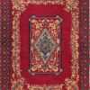 Picture of an impressive Room Size Red Antique American Hooked Rug #70059 from Nazmiyal Antique Rugs in NYC