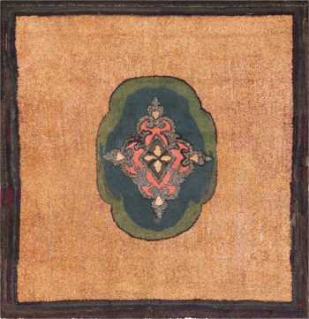 Picture of a Square Antique American Hooked Rug #70056 from Nazmiyal Antique Rugs in NYC