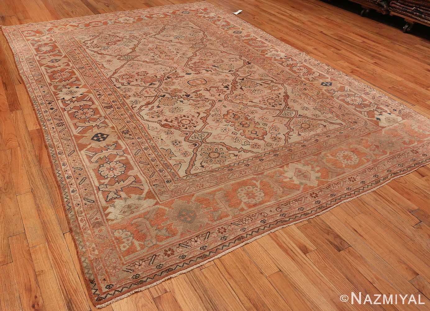 An Over All Picture of Antique Ivory Persian Sultanabad rug #50576 from Nazmiyal Antique Rugs in NYC