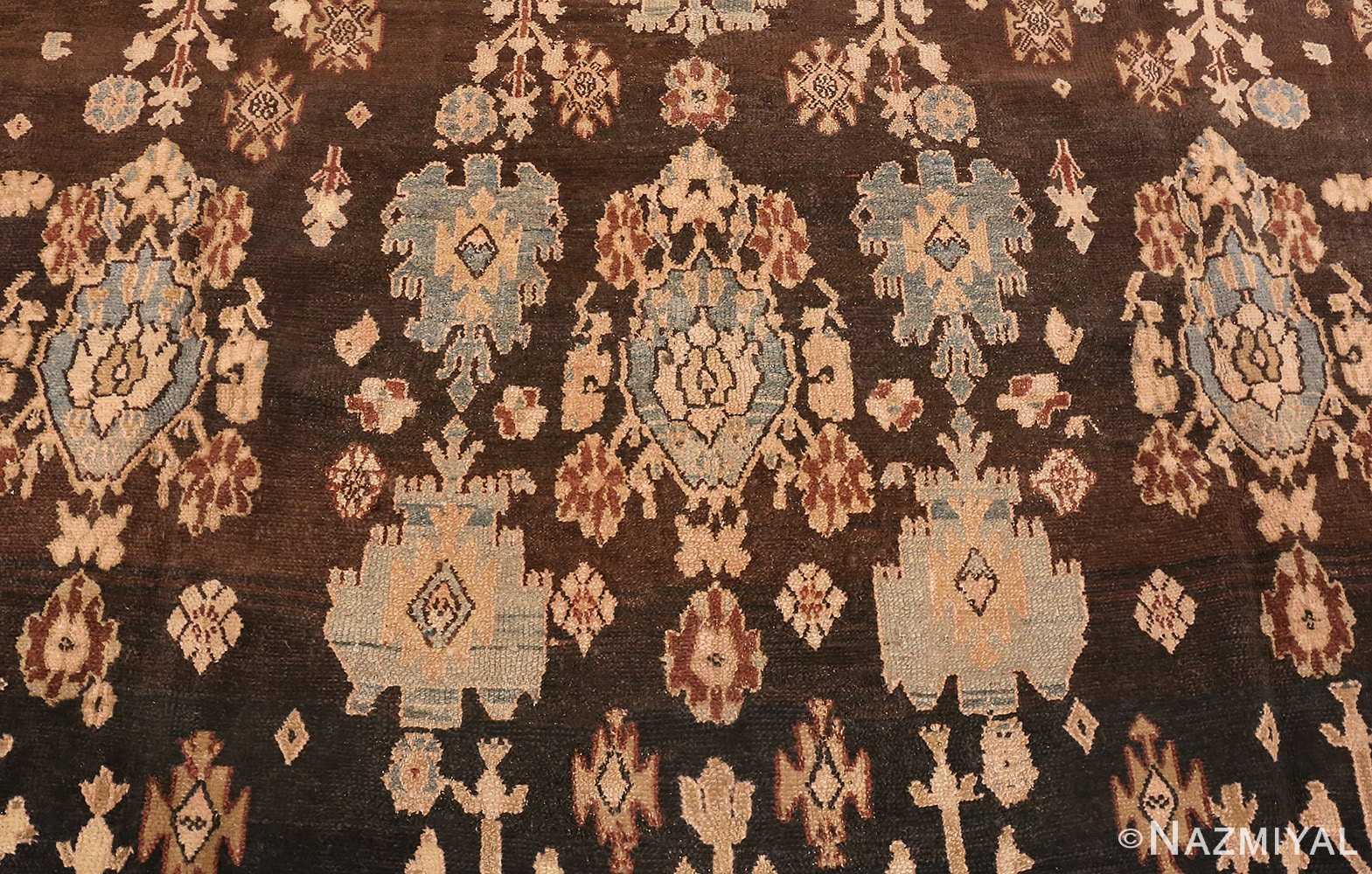 Close Up Picture of Brown Antique Persian Malayer Rug #48939 from Nazmiyal Antique Rugs in NYC