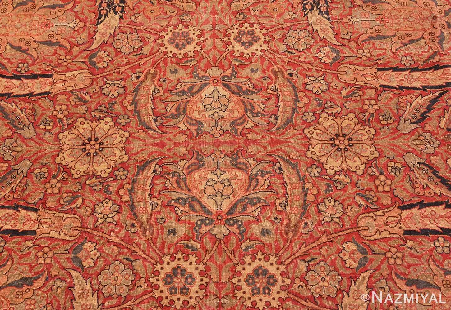 Picture of the Field of Antique Turkish Hereke Rug #1600 From Nazmiyal Antique Rugs In NYC