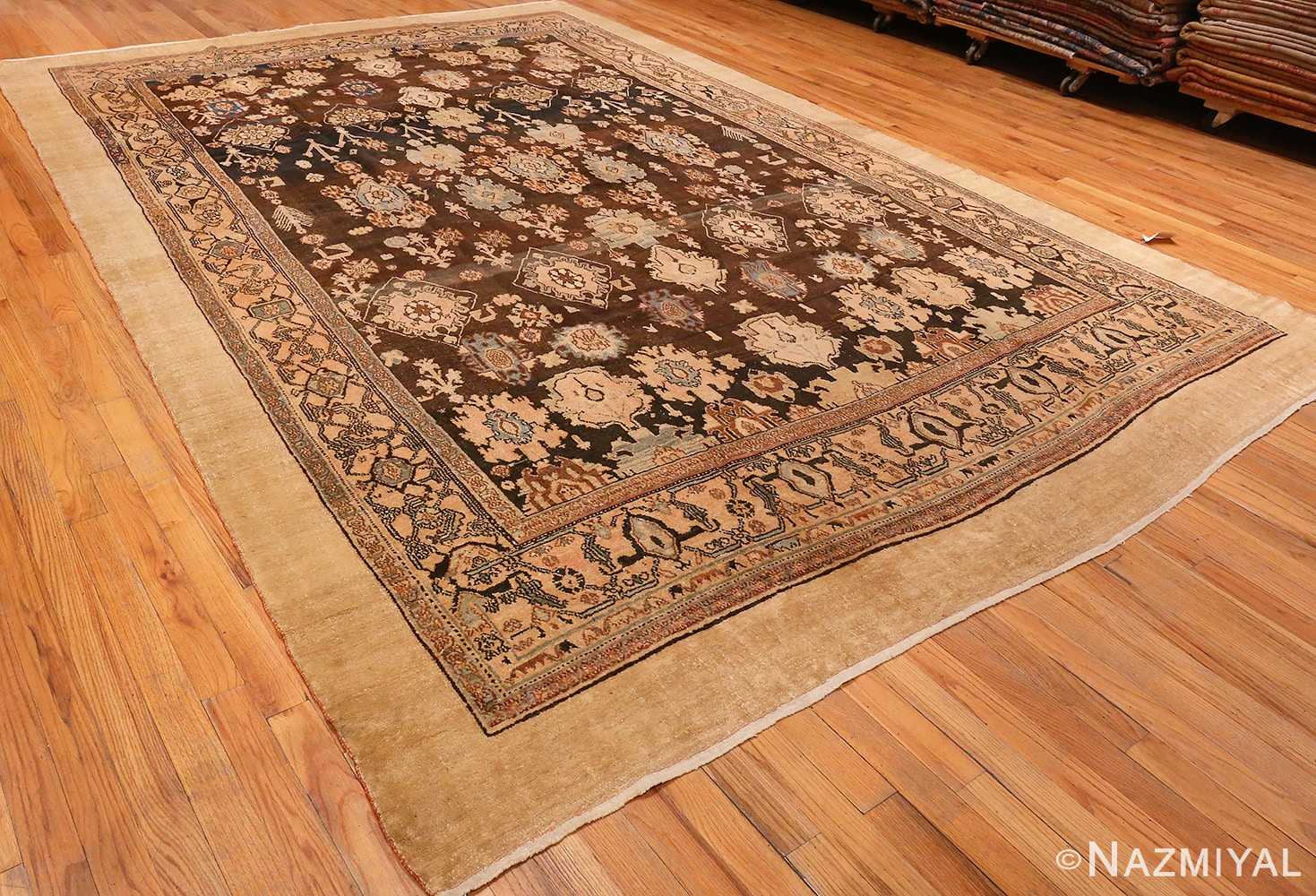 A Full Picture from The Side Brown Antique Persian Malayer Rug #48939 from Nazmiyal Antique Rugs in NYC