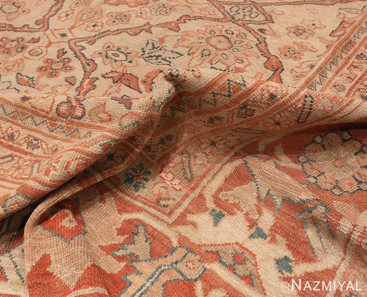 A picture of the pile of Antique Ivory Persian Sultanabad rug #50576 from Nazmiyal Antique Rugs in NYC
