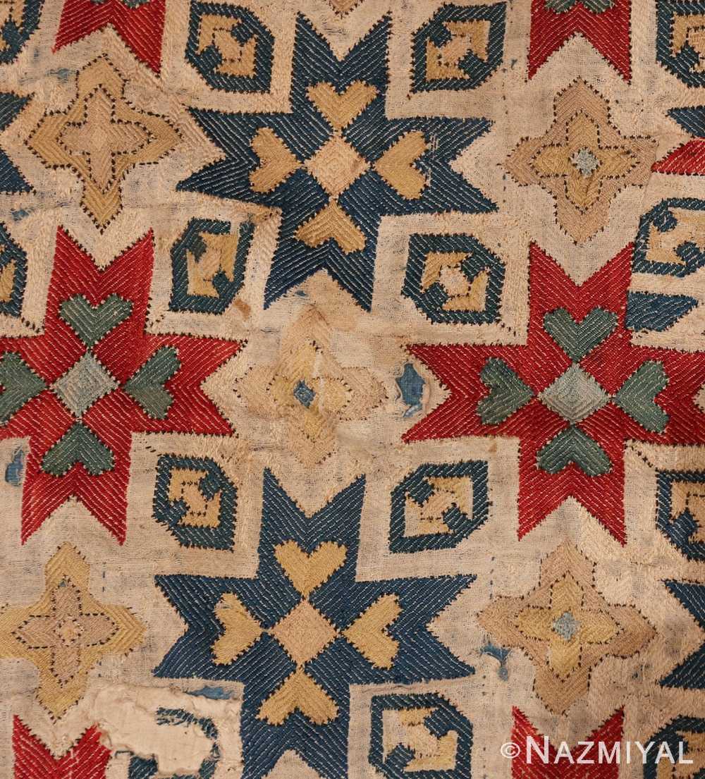Detail Antique Kaitag Azerbijan embroidery Dagestan rug 70087 by Nazmiyal